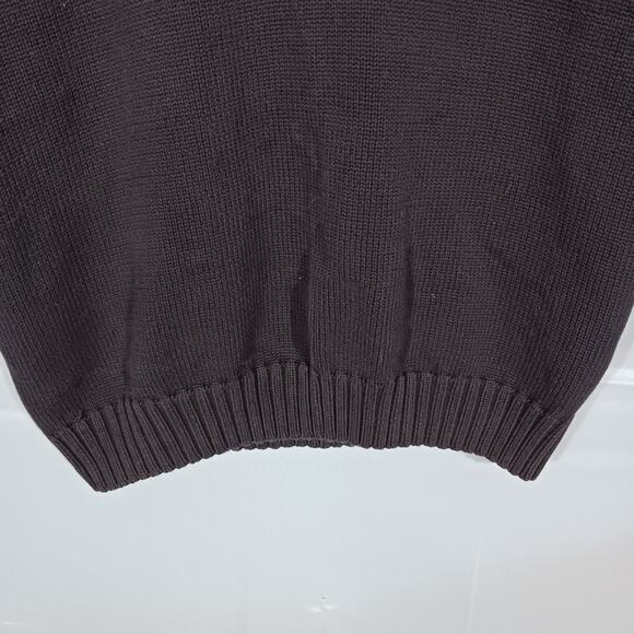 Nautica Mens Sweater XL Blue Wide Gray Stripe 1/4 Zip Long Sleeve Heavy Sweater - Picture 10 of 13